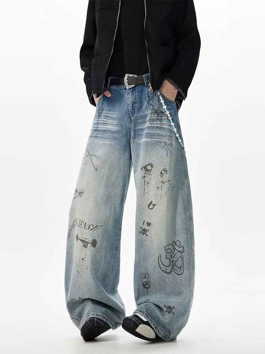Spiderweb Graphic Jeans